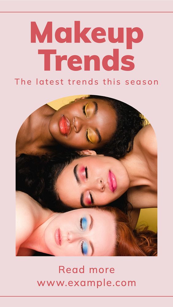 Makeup trends Instagram story template, editable text