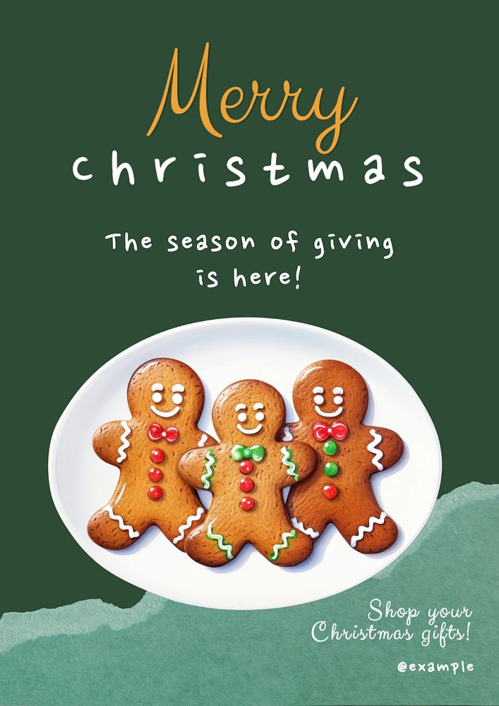 Merry Christmas poster template, editable text and design