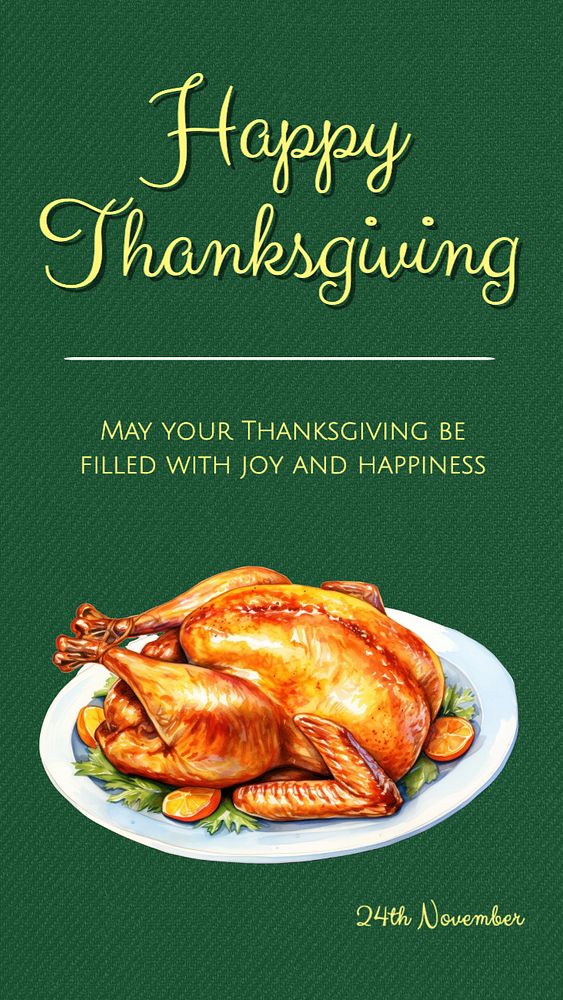 Happy Thanksgiving Facebook story template, editable design