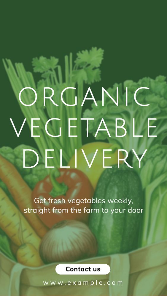 Organic vegetable delivery Facebook story template, editable design