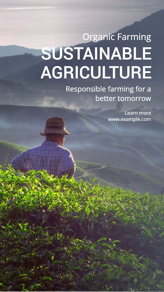 Sustainable agriculture  Instagram story template, editable text