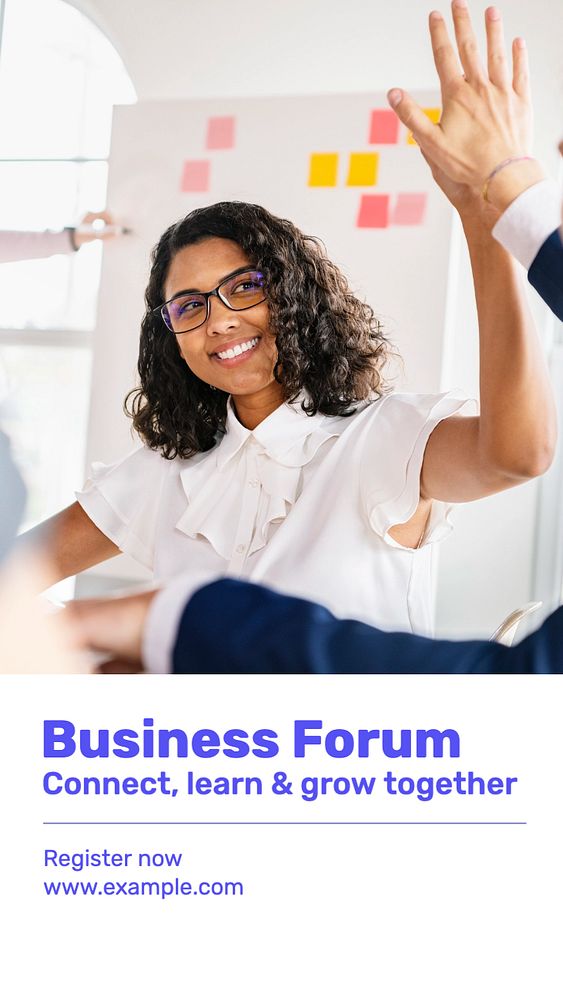 Business forum Instagram story template, editable text