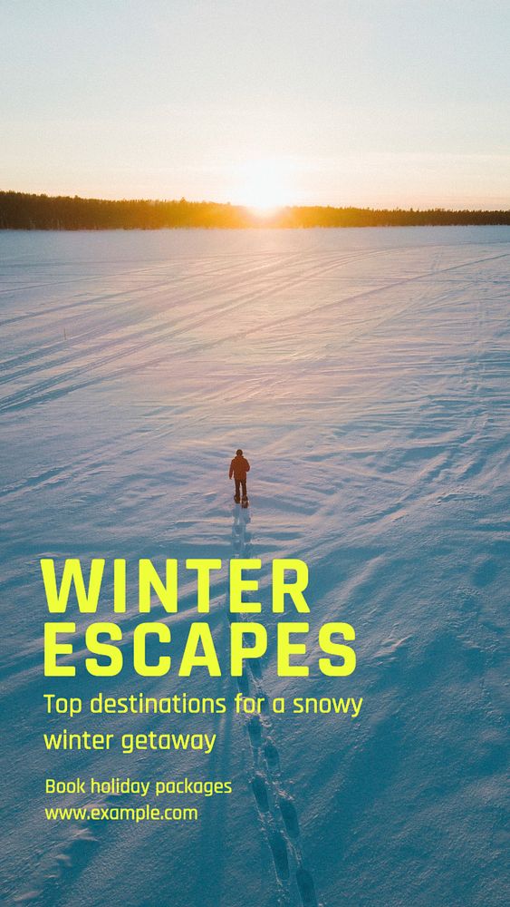 Winter getaway  Instagram story template, editable text