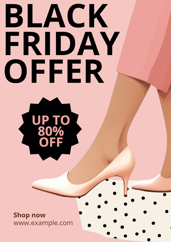 Black Friday offer poster template, editable text and design