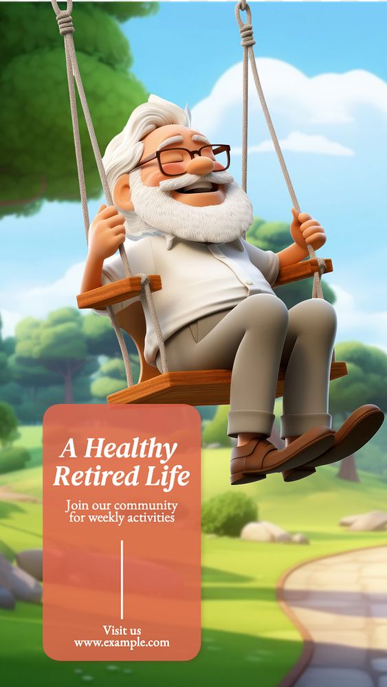 Retirement Instagram story template, editable text