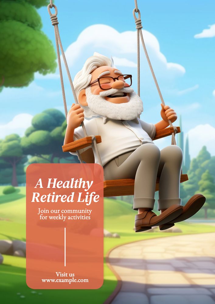 Retirement poster template, editable text and design