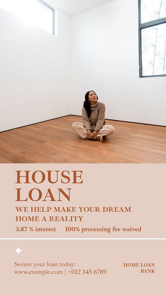 House loan  Instagram story template, editable text