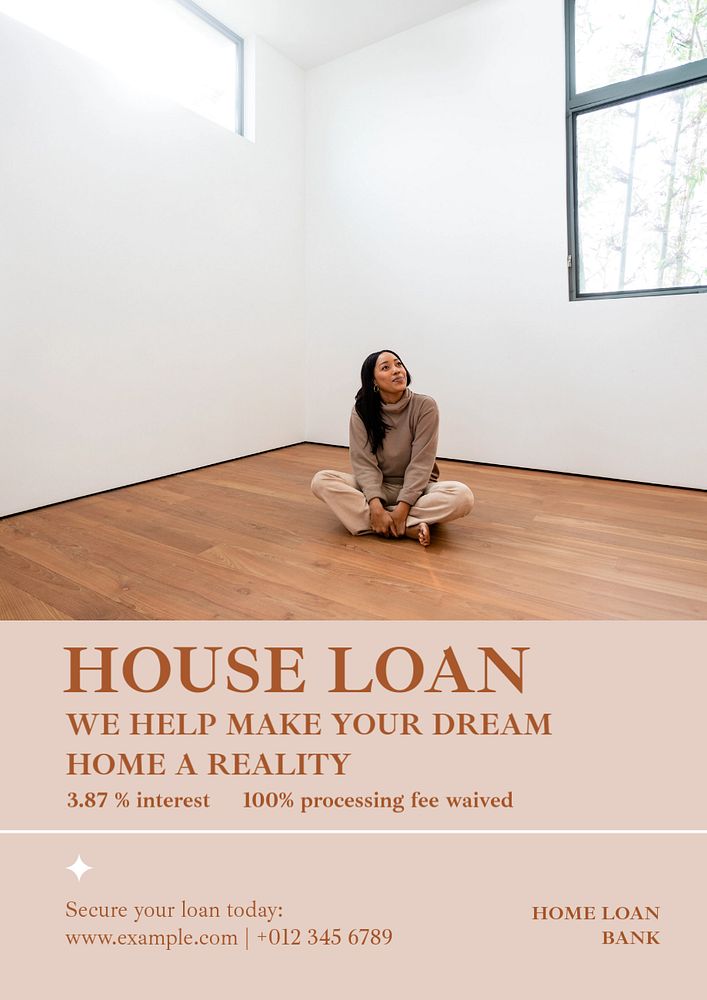 House loan  poster template, editable text and design