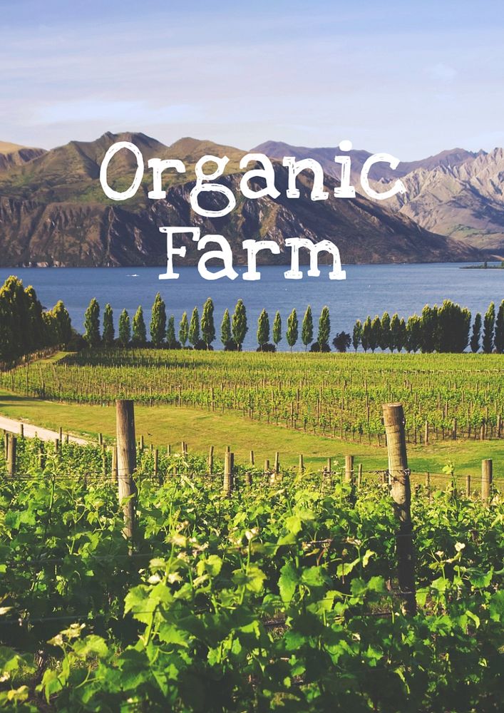 Organic farm  poster template, editable text and design