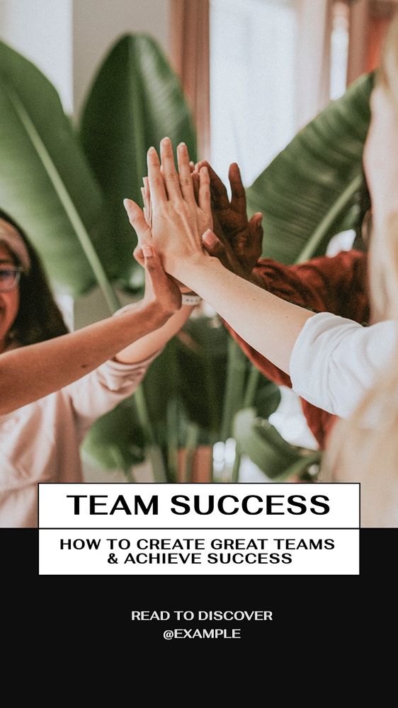 Team success  Instagram story template, editable text