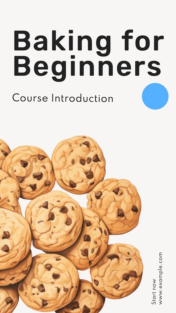 Baking for beginners Facebook story template, editable design