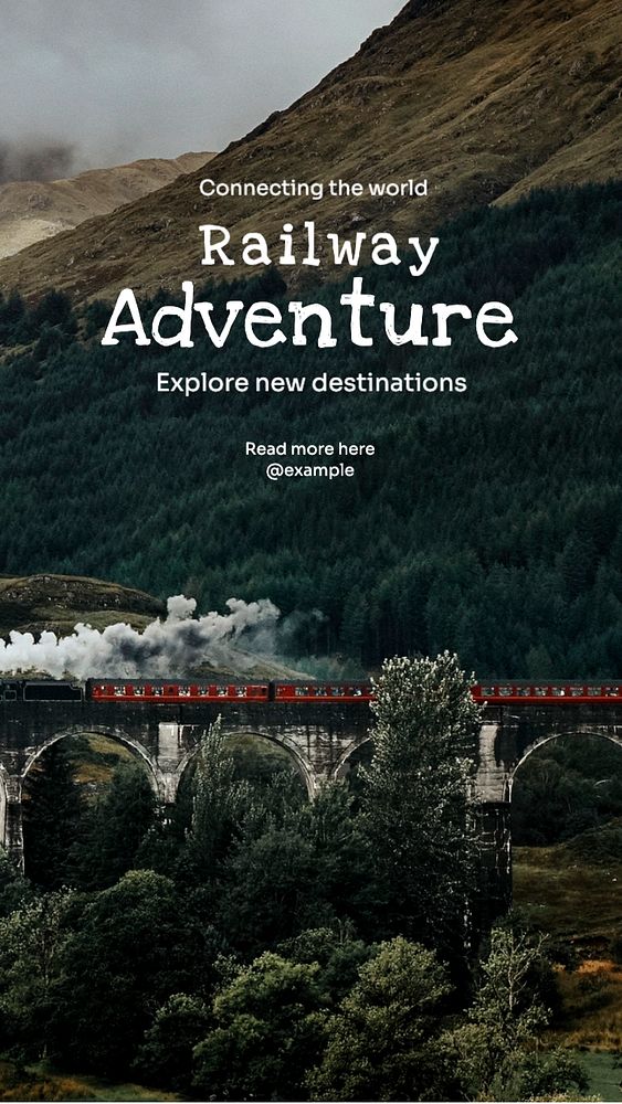 Railway  Instagram story template, editable text