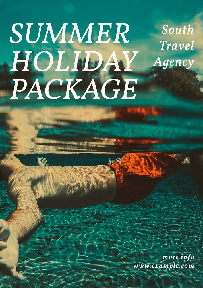 Travel package  poster template, editable text and design