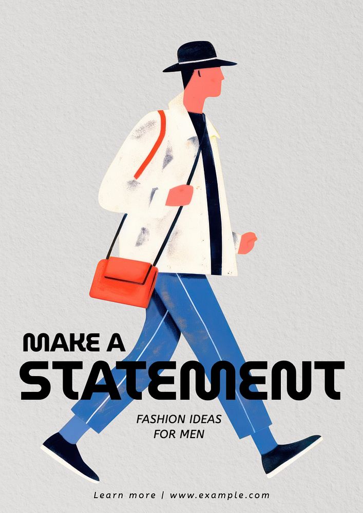 Men's fashion ideas poster template, editable text and design