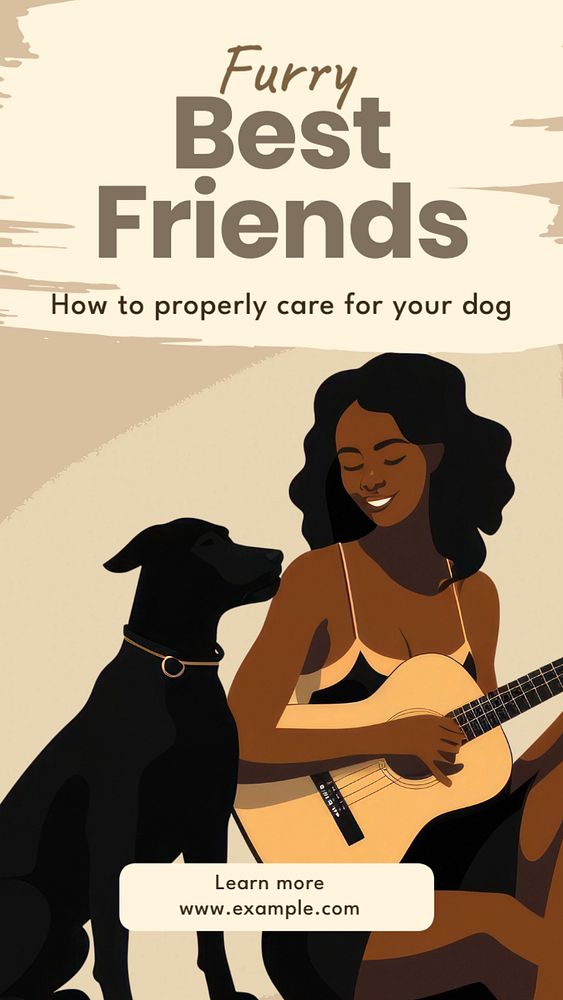 Furry best friends Facebook story template, editable design