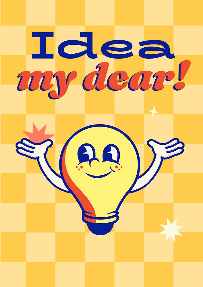 Idea pun poster template, editable text and design