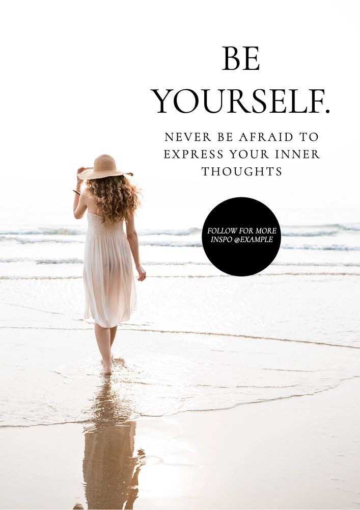 Be yourself  poster template, editable text and design