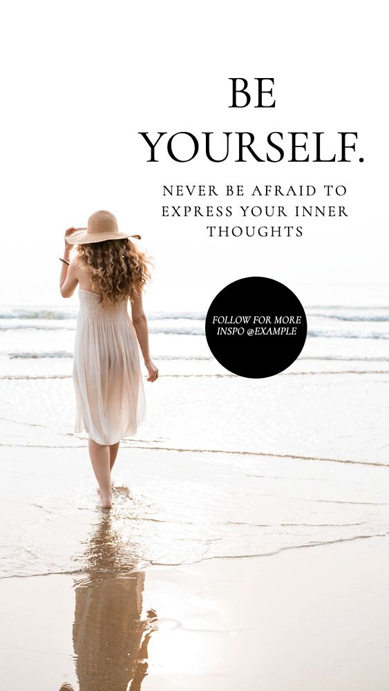 Be yourself  Instagram story template, editable text