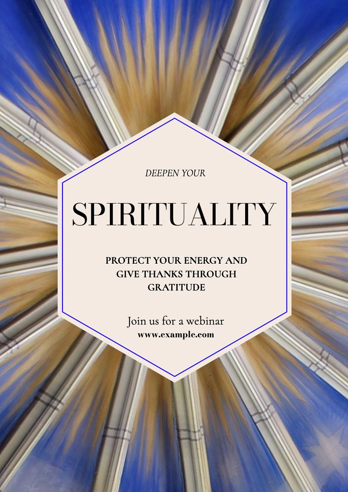 Deepen your spirituality  poster template, editable text and design