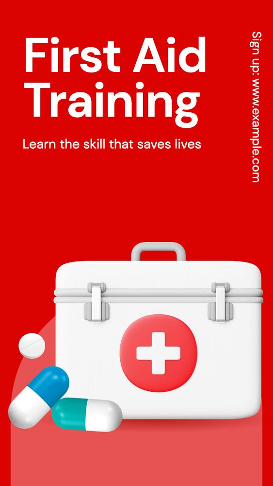 First aid Facebook story template, editable design