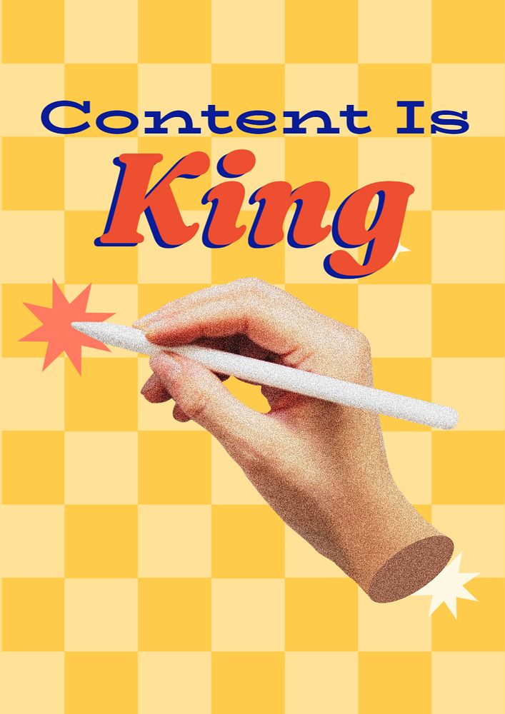 Content is king poster template, editable text and design