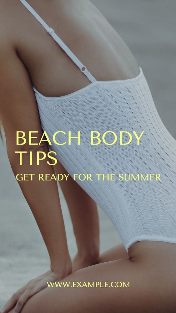 Beach body tips  Instagram story template, editable text