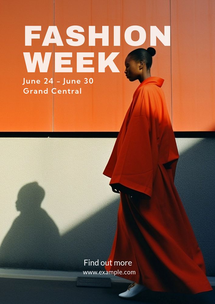 Fashion week poster template, editable text and design