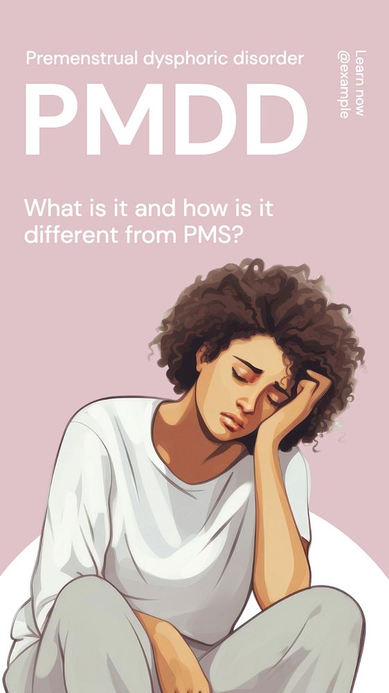 PMDD, menstruation Facebook story template, editable design