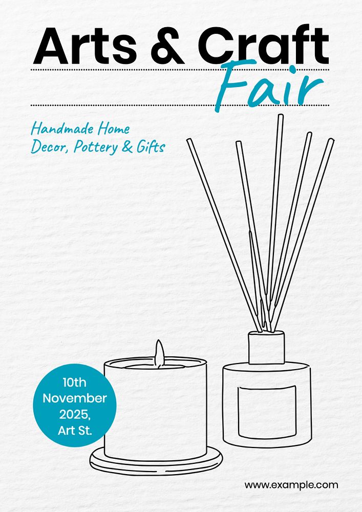 Art & craft fair poster template, editable text and design