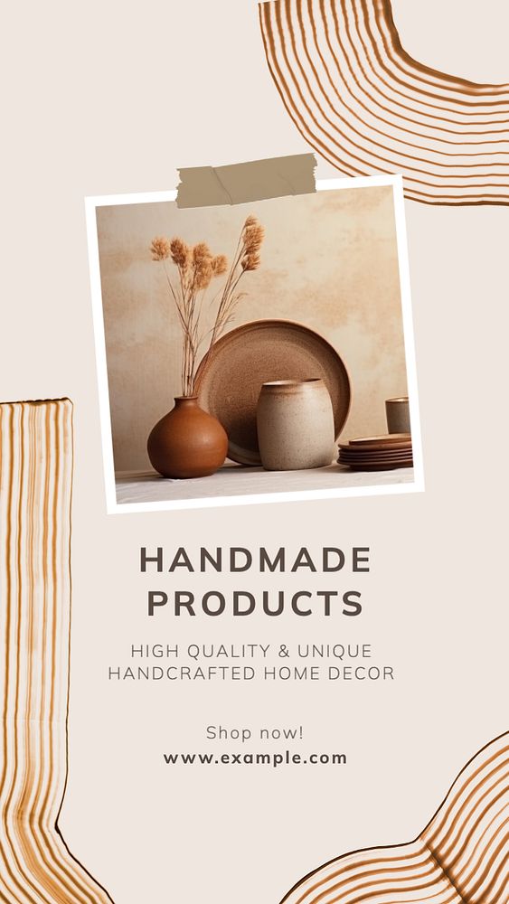 Handmade products Instagram story template, editable text