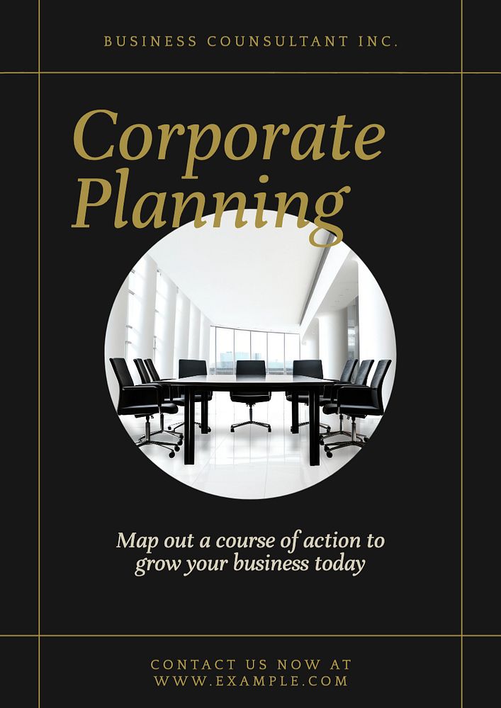 Corporate plan poster template, editable text and design