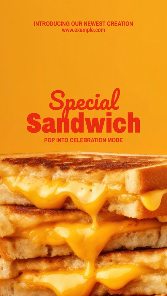 Special sandwich Instagram story template, editable text