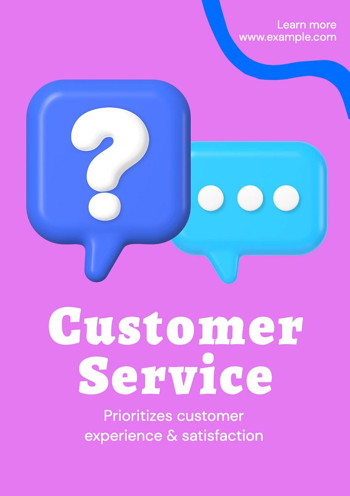 Customer service poster template, editable text and design