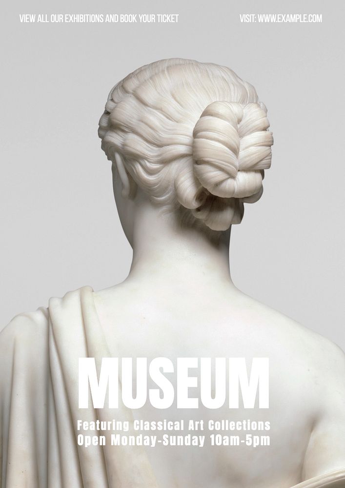 Museum poster template, editable text and design