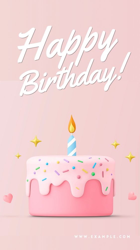 Happy birthday  Instagram story template, editable text