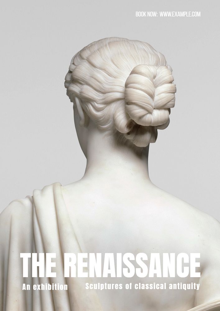 Renaissance exhibition poster template, editable text and design