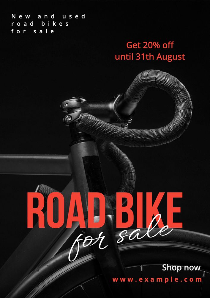 Road bike  poster template, editable text and design