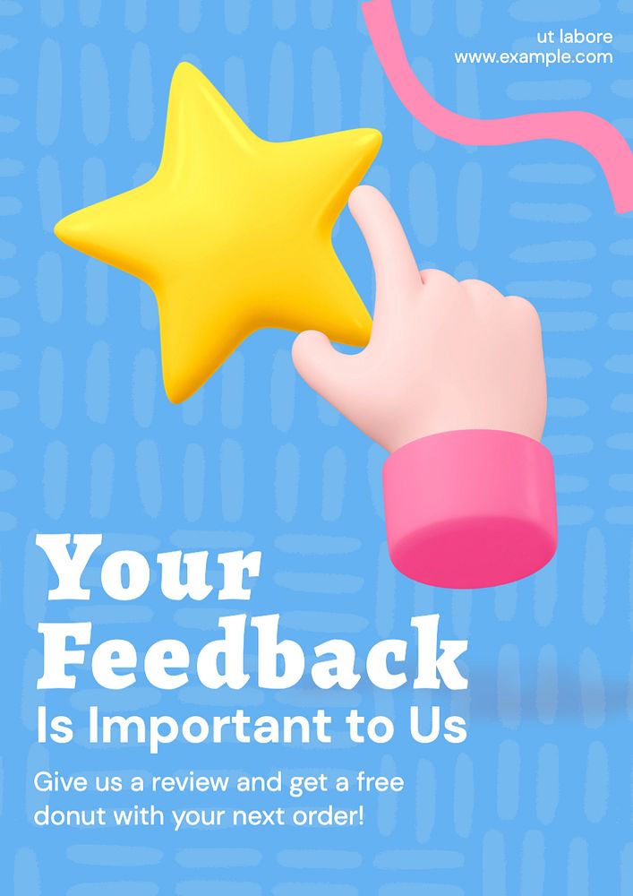 Customer feedback poster template, editable text and design