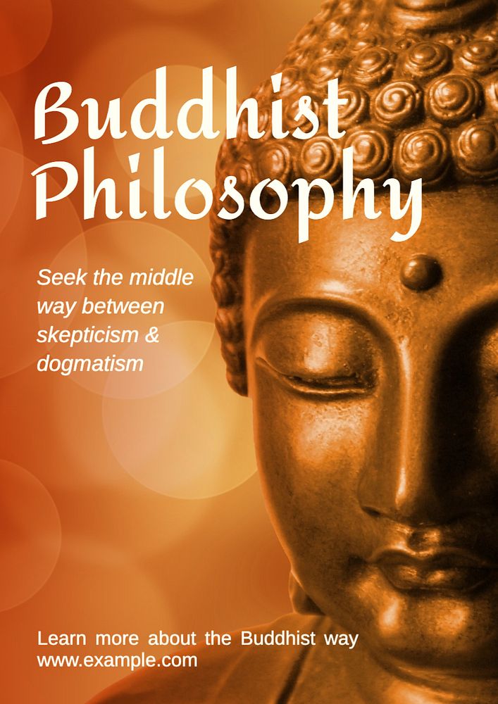 Buddha statue  poster template, editable text and design