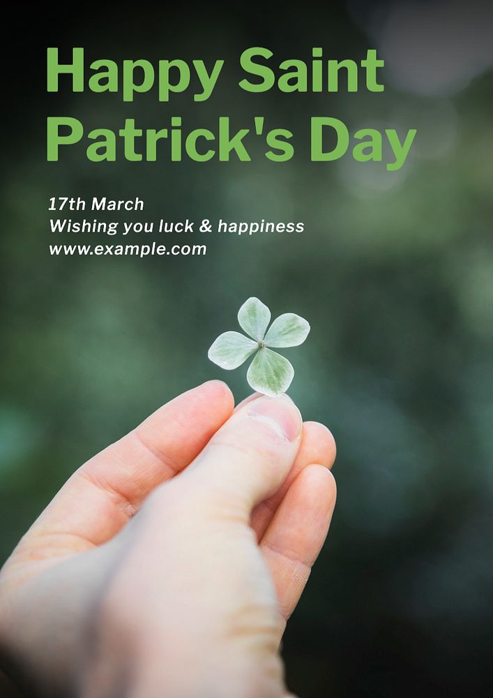 Saint Patrick's day  poster template, editable text and design