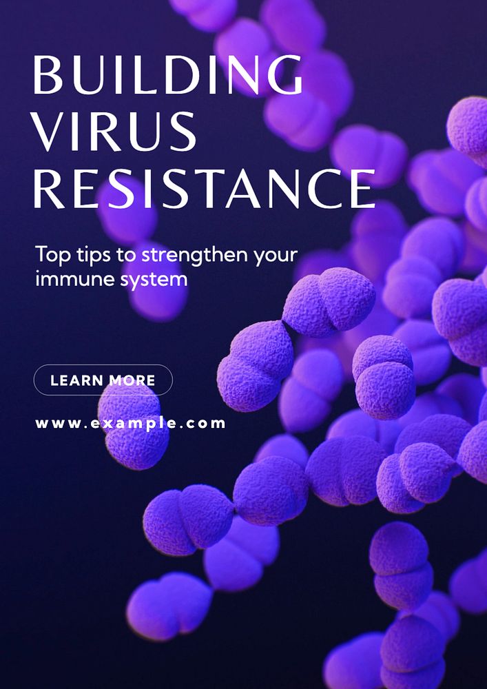 Immune system  poster template, editable text and design