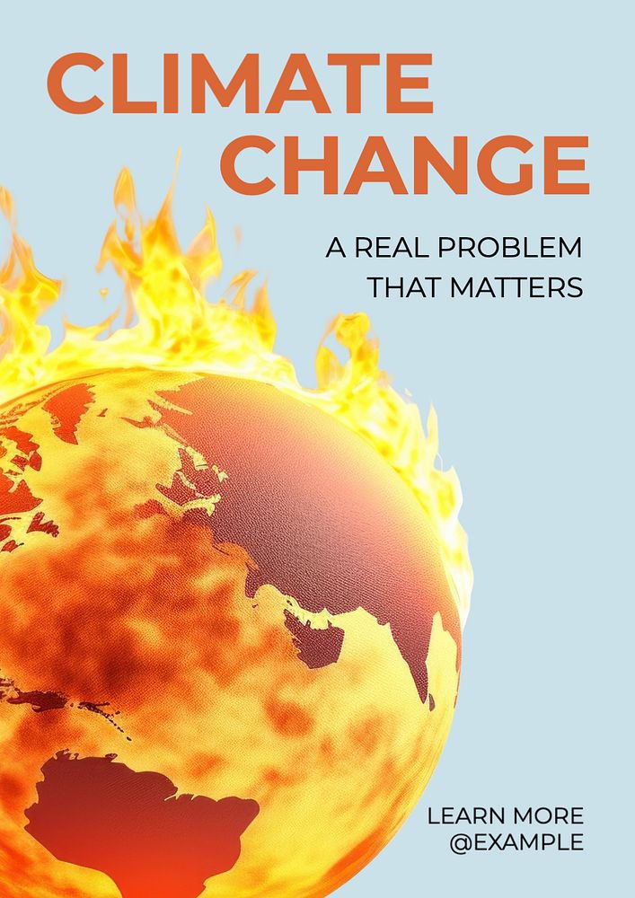 Climate change poster template, editable text and design