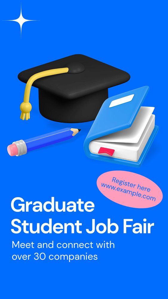 Graduate student job fair Facebook story template, editable design