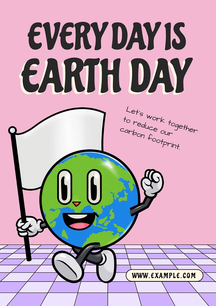 Earth day poster template, editable text and design