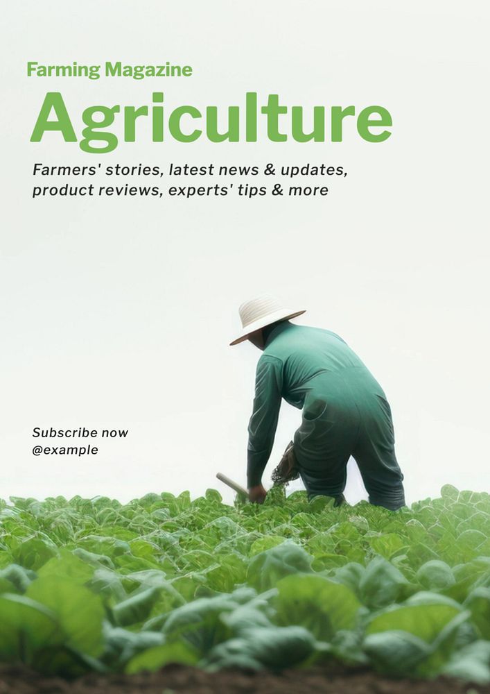 Agriculture & farming poster template, editable text and design