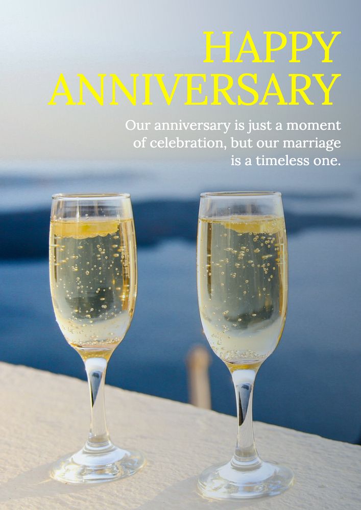 Happy anniversary  poster template, editable text and design