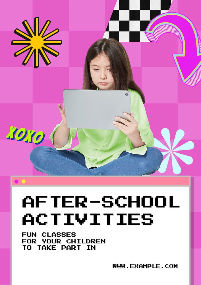 After-school activities poster template, editable text and design