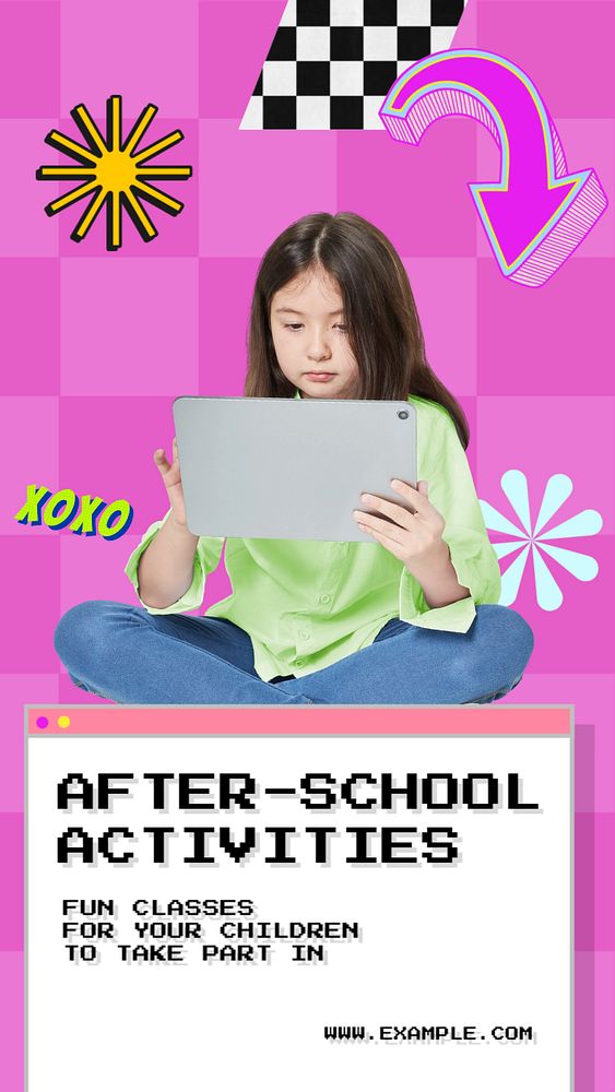 After-school activities Facebook story template, editable design