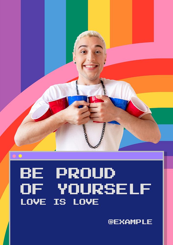 Be proud poster template, editable text and design