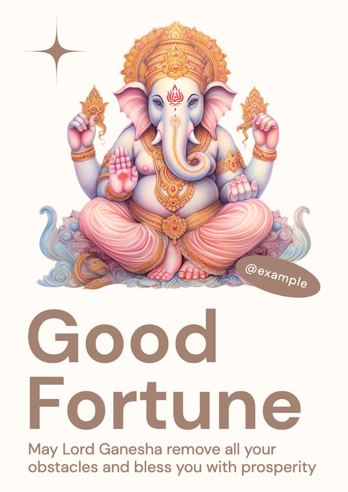 Good fortune poster template, editable text and design